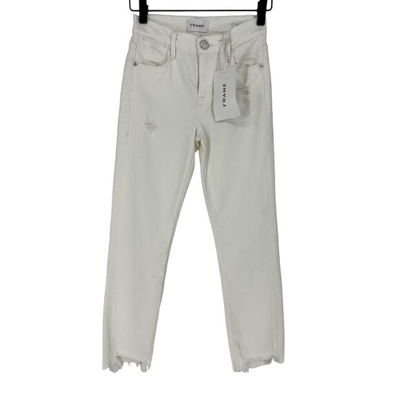 FRAME Denim Le High Straight Jeans in Au Natural Laskey - Picture 4 of 11